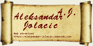 Aleksandar Jolačić vizit kartica